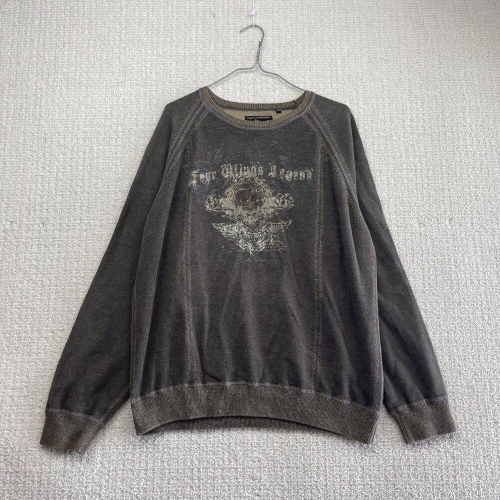 Y2K Private Member Crewneck Sweatshirt Grunge Goth Emo Skater 2000's Men Sz XL